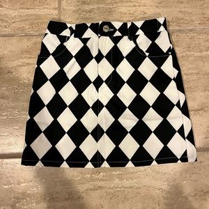 Black and white Checked skirt